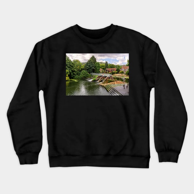 Streatley on Thames Weir Crewneck Sweatshirt by IanWL